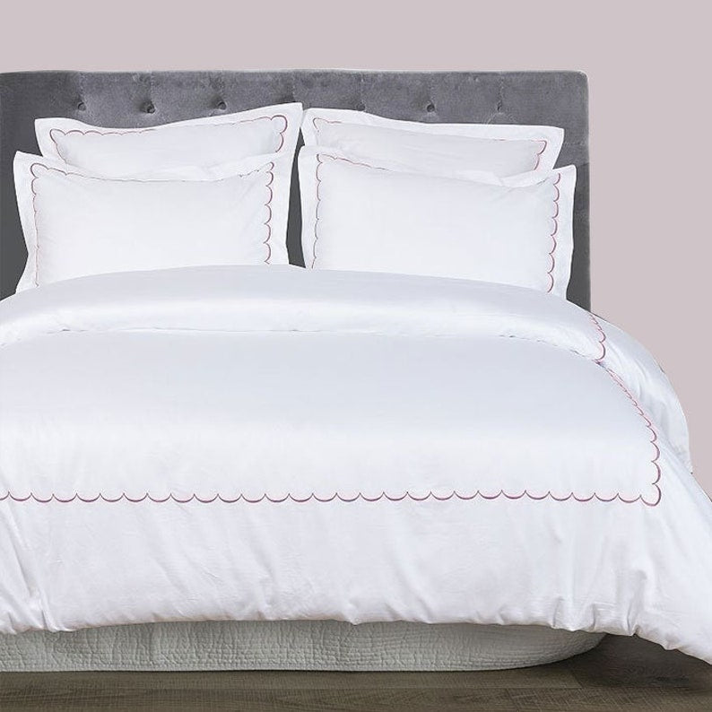 Scallops - Pure Linen Embroidered Edge Duvet Cover Sets